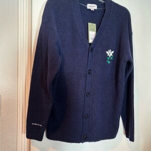 Scotch & Soda Men's Navy Cardigan with Floral Detail